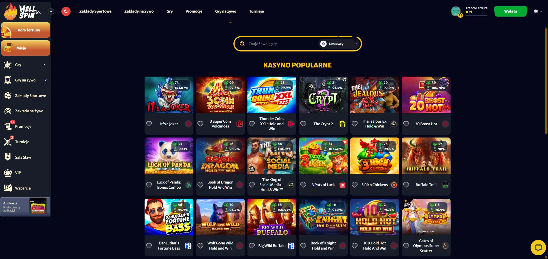Sloty z HellSpin kod bonusowy – automaty z wysokim RTP