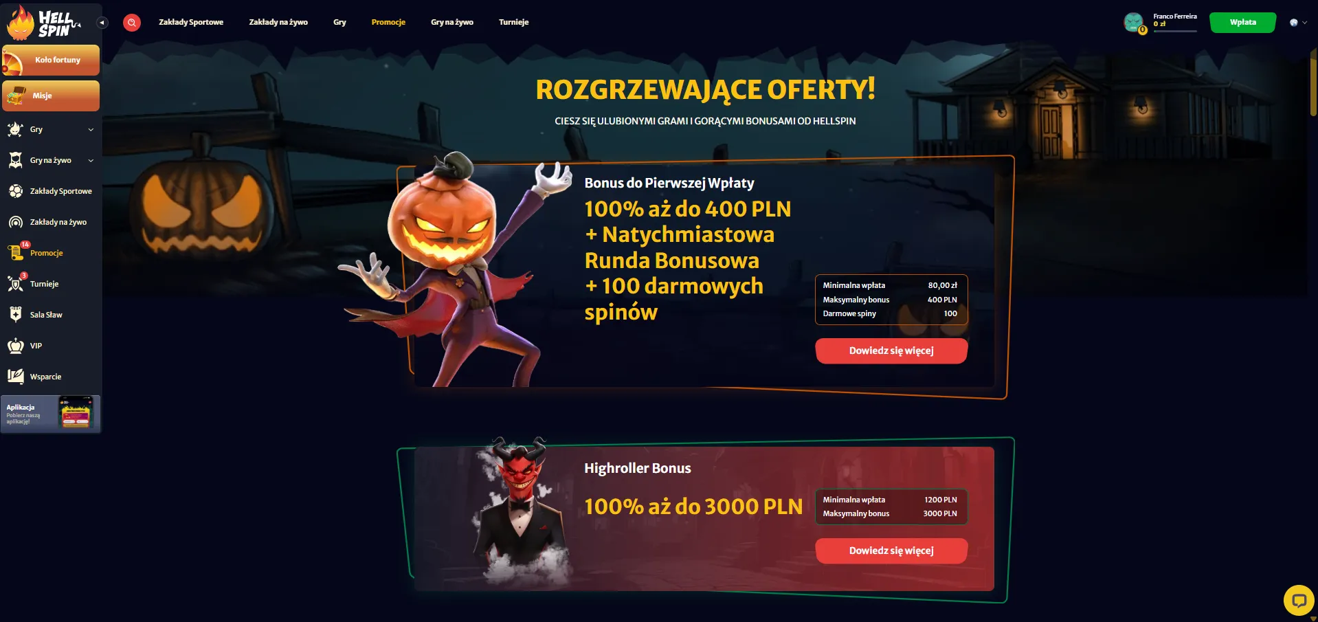 HellSpin kod promocyjny – bonusy 2026 dla graczy w Polsce