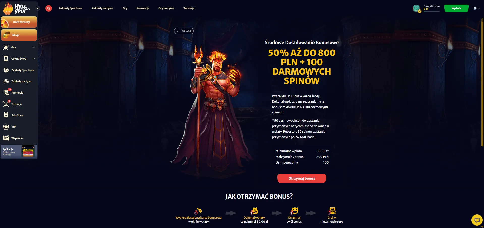 Cashback i reload z HellSpin kod promocyjny